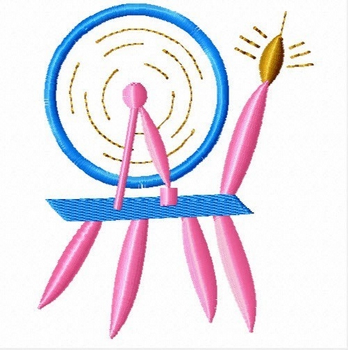Sleeping Pretty&#39;s Spinning Wheel Machine Applique Embroidery Design, Multiple Sizes including 4 inch