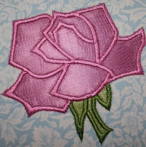 Sleeping Pretty&#39;s Rose Machine Applique Embroidery Design, Multiple Sizes including 4 inch