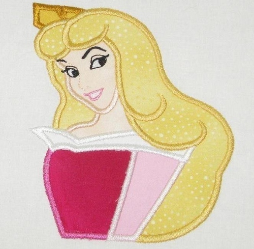 Sleeping Pretty Head and Shoulders Machine Applique Embroidery Design, Multiple sizes including 4 inch