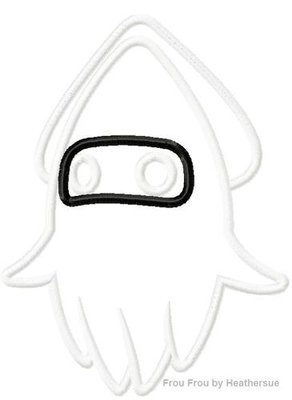 Maro Ghost Machine Applique Embroidery Design, Multiple Sizes, including 4 inch