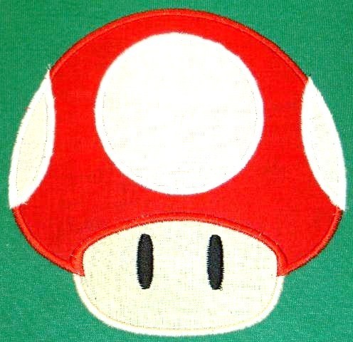 Mushroom Maro Machine Applique Embroidery Design, Multiple Sizes, including 4 inch