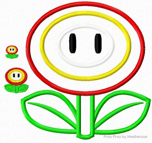 Maro Flower Machine Applique Embroidery Design, Multiple Sizes, including 4 inch