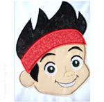 Jakee Pirate Machine Applique Embroidery Design, multiple sizes including 4 inch