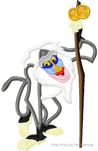 Ramonkey Baboon Monkey Lion Machine Applique Embroidery Design, Mutliple Sizes including 4 inch