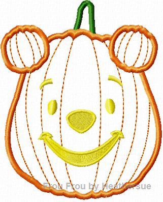 P0oh Pumpkin Jack o lantern Halloween Applique Machine Embroidery Design Multiple Sizes, including 4 inch