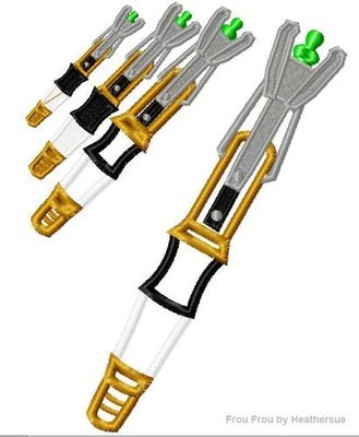Ultrasonic Screwdriver 11 Who Machine Applique Embroidery Design Multiple Sizes, including 2, 3, 4, 7, and 10 inch