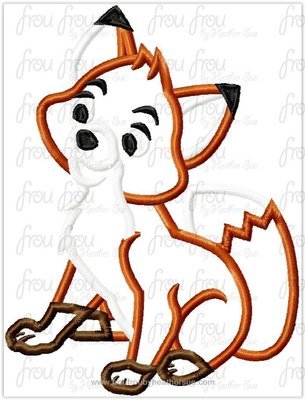 Toad Fox Machine Applique Embroidery Design, Multiple Sizes, including 4"-16"