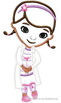 Doc Stuffins Girl Machine Applique Embroidery Design, multiple sizes including 4 inch