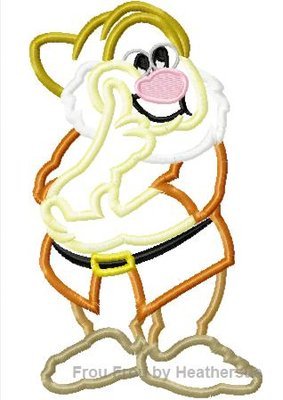The Doctor Guy Dwarf Snowy White Machine Applique Embroidery Design, Multiple sizes including 4 inch