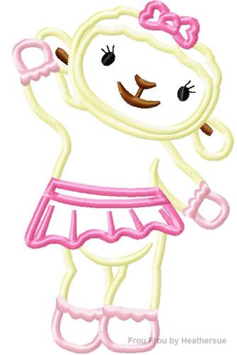 Lamb Doc Stuffins Machine Applique Embroidery Design, multiple sizes including 4 inch
