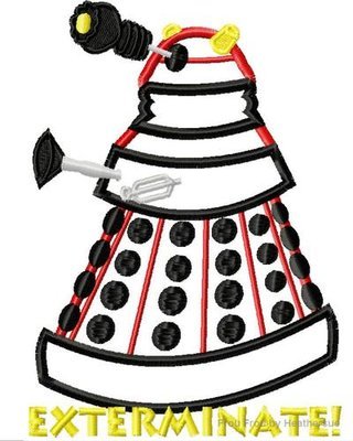 Dalick and Exterminate Set THREE designs Who Machine Applique Embroidery Design Multiple Sizes