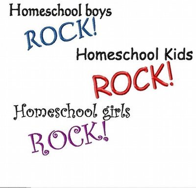 Homeschool Rocks THREE Machine Applique Embroidery Designs, Multiple Sizes INCLUDING 4 INCH