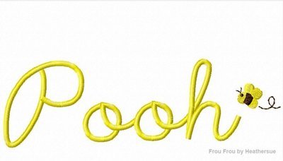 P0oh Cursive Wording Machine Embroidery Design, multiple sizes, including 4 inch