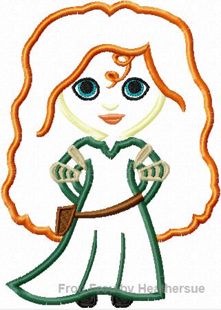 Meridian Cutie Little Princess Machine Applique Embroidery Design, multiple sizes NOW INCLUDING 4 INCH