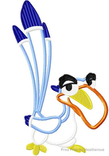 Zazzio Bird Lion Machine Applique Embroidery Design, Mutliple Sizes including 4 inch