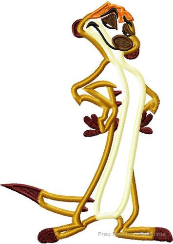 Timeon Meerkat Lion  Machine Applique Embroidery Design, Mutliple Sizes including 4 inch