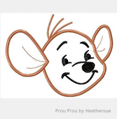 Kangaroo Just Head P0oh Machine Applique Embroidery Design, multiple sizes, including 4 inch
