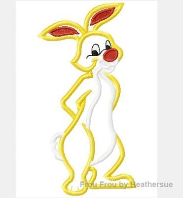 Rabbit Full Body P0oh Machine Applique Embroidery Design, multiple sizes, including 4 inch