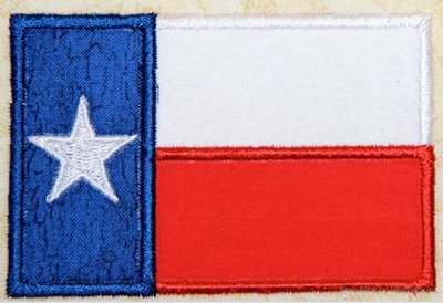 Texas Flag Machine Applique Embroidery Design- Multiple Sizes, including 4 inch