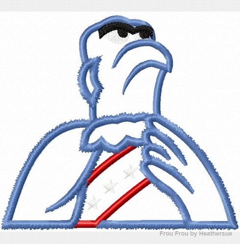 Eagle Puppet Patriotic Machine Applique Embroidery  Design Multiple Sizes, including 4 inch