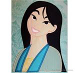 Moolan Princess Head and Shoulders Machine Applique Embroidery Design, Multiple sizes including 4 inch