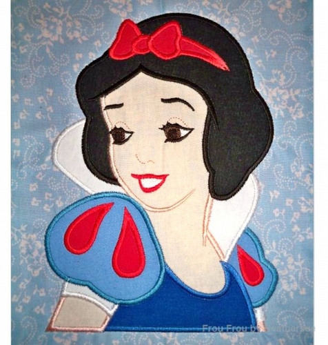 Snowy White Head and Shoulders Machine Applique Embroidery Design, Multiple sizes including 4 inch