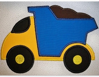 Dump Truck Machine Applique Embroidery Design, Multiple sizes including 4 inch