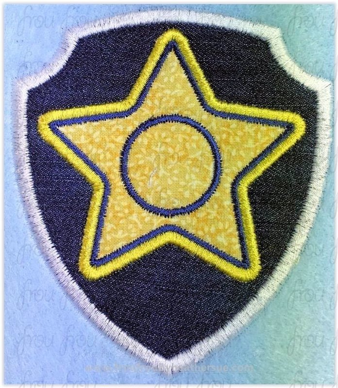Chasing Paw Puppy Dog Tag Badge Machine Applique Embroidery Design, multiple sizes 1&quot;-16&quot;