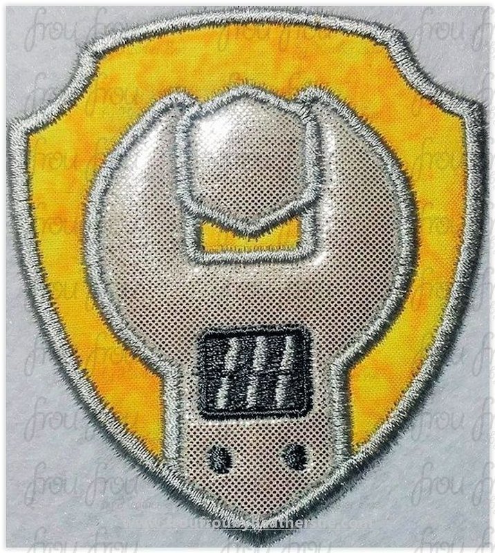 Rub Paw Puppy Dog Tag Badge Machine Applique Embroidery Design, multiple sizes 1&quot;-16&quot;