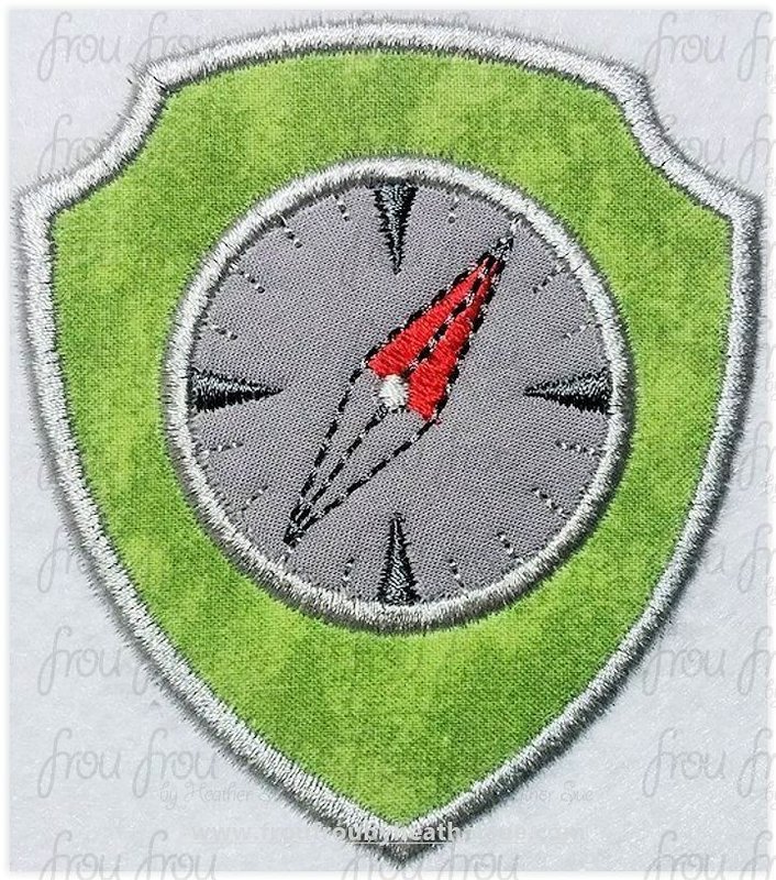 Tracking Paw Puppy Dog Tag Badge Machine Applique Embroidery Design, multiple sizes 1&quot;-16&quot;