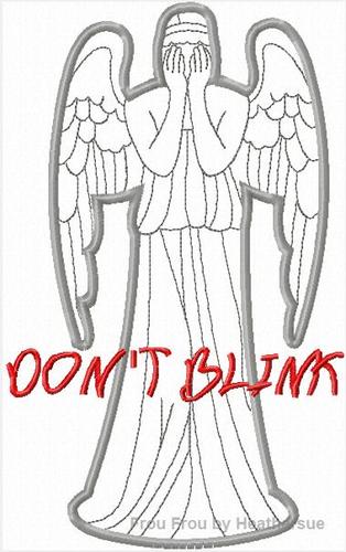 Crying Angel and Don't Blink THREE Design SET Who Machine Applique Embroidery Design Multiple Sizes, including 4 inch