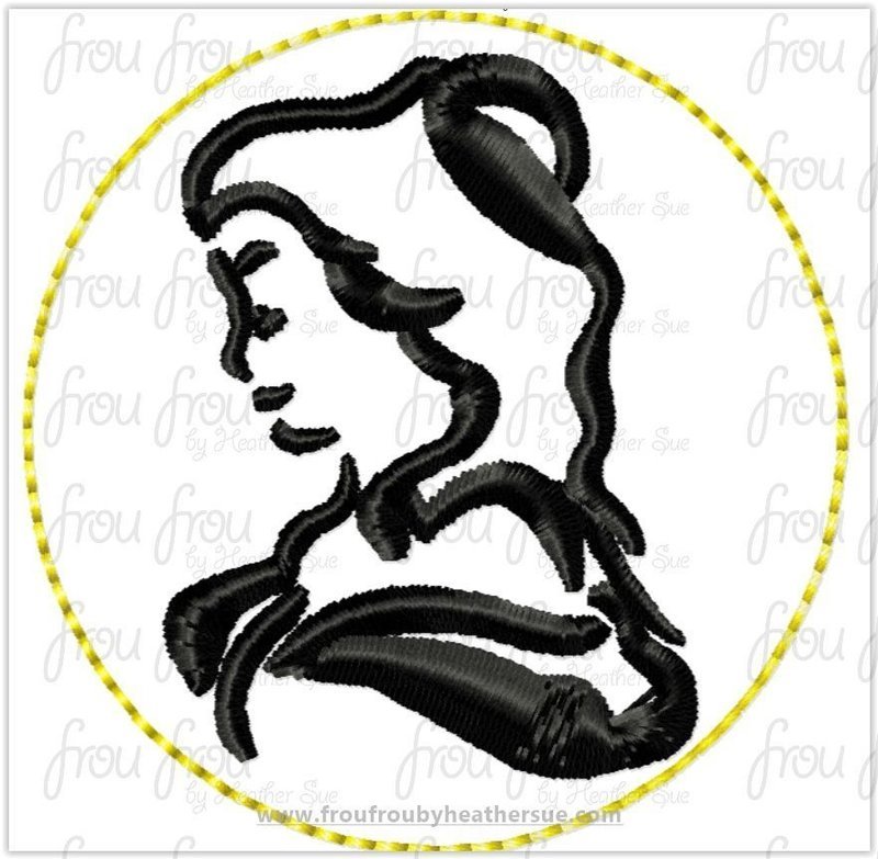 Clippie Bella Satin Stitch Sketch Machine Embroidery In The Hoop Project 1.5, 2, 3, and 4 inch