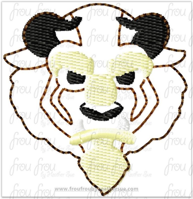 Clippie Beasty Head Full Body Machine Embroidery In The Hoop Project 1.5, 2, 3, and 4 inch