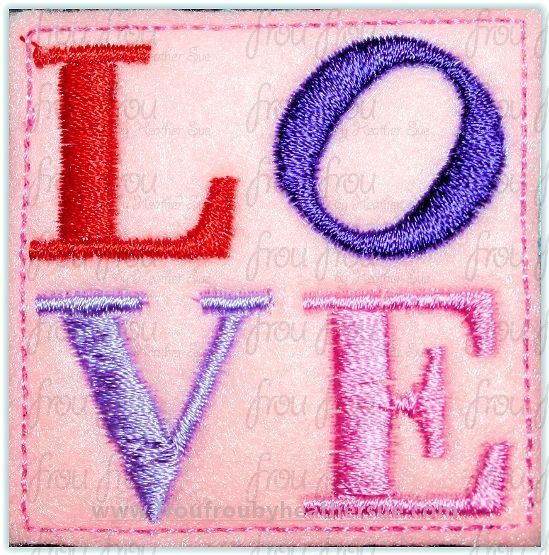 Clippie Love Valentine&#39;s Day Machine Embroidery In The Hoop Project 1.5, 2, 3, and 4 inch