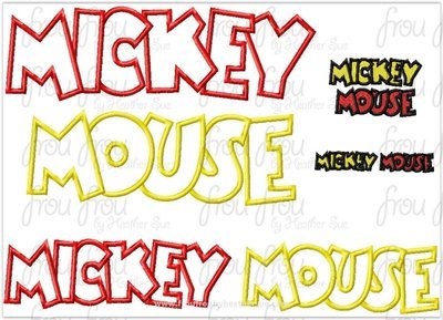 Mister Mouse Wording TWO versions Machine Applique Embroidery Design, multiple sizes 1