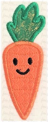 Carrot with Smile Boltz Superhero Dog Machine Applique Embroidery Design, multiple sizes, including 1"-16"