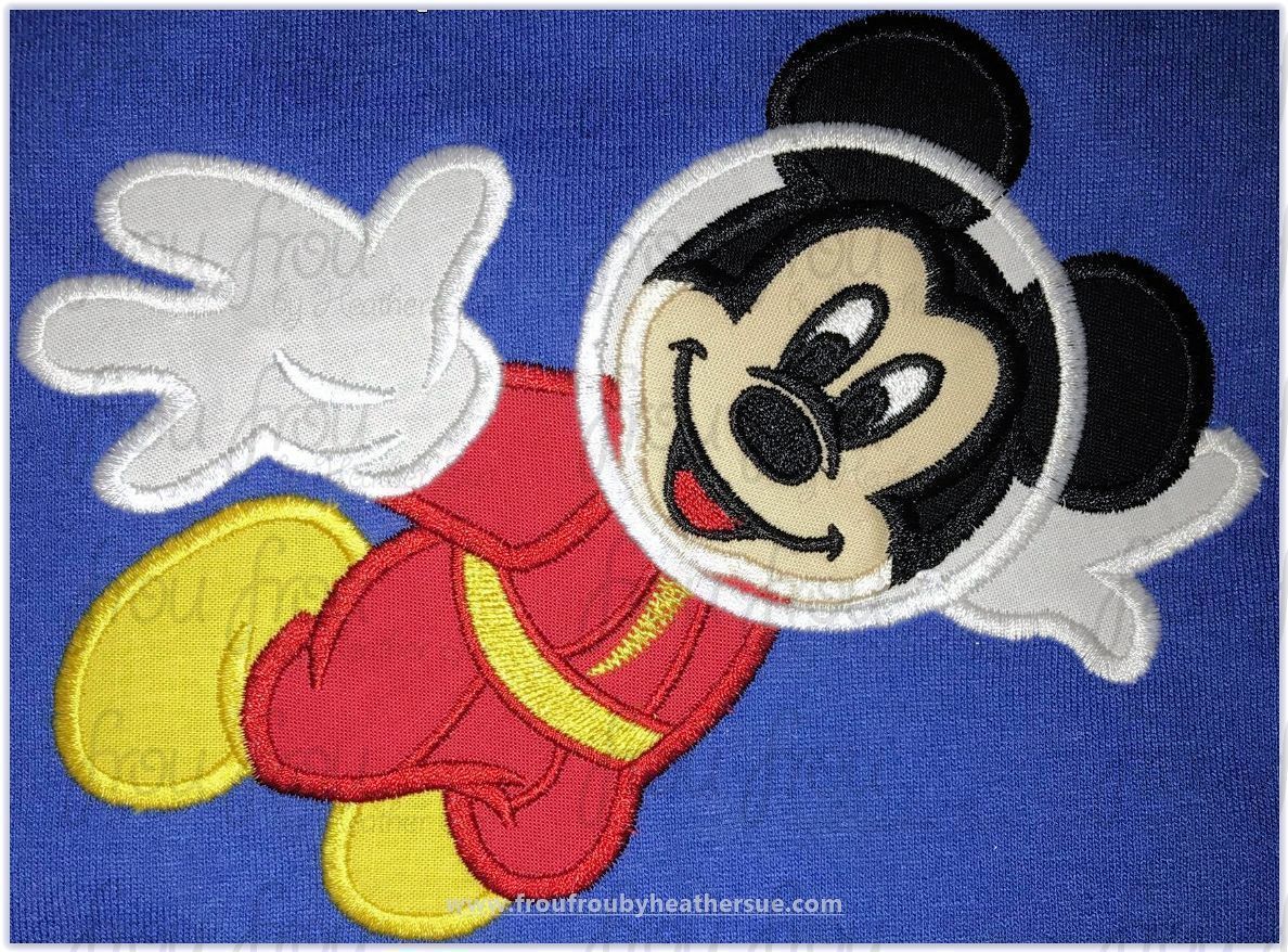 Astronaut Mister Mouse Full Body Machine Applique Embroidery Design, Multiple Sizes- 4