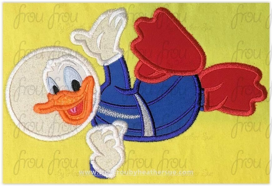 Astronaut Don Duck Full Body Machine Applique Embroidery Design, Multiple Sizes- 4