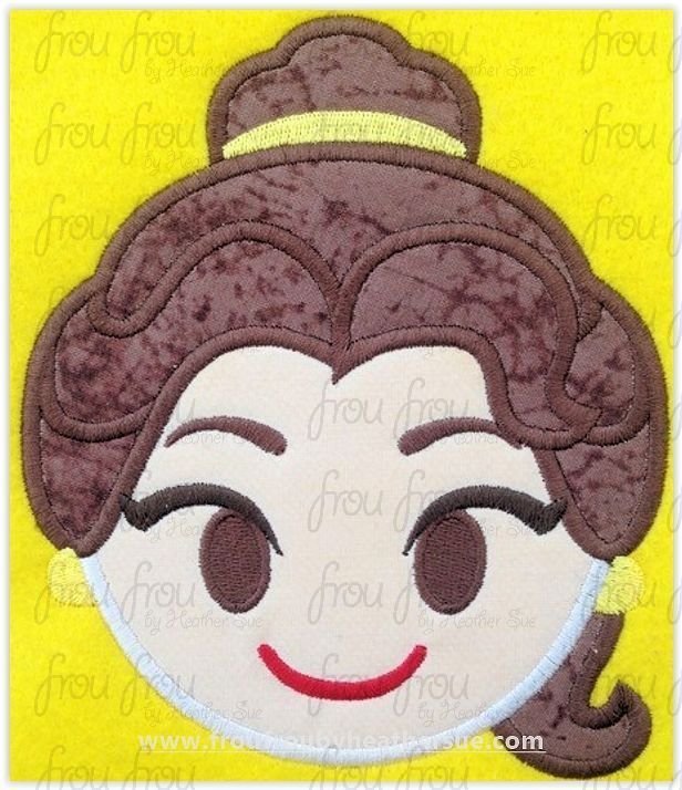 Bella Emoji machine embroidery design, multiple sizes including 2&quot;-16&quot;