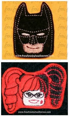 Clippie Bat Superhero Leego and Harlee Kin Leego TWO Design SET Machine Embroidery In The Hoop Project 1.5, 2, 3 and 4 inch