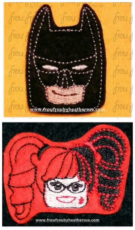 Clippie  Bat Superhero Leego and Harlee Kin Leego TWO Design SET Machine Embroidery In The Hoop Project 1.5, 2, 3 and 4 inch