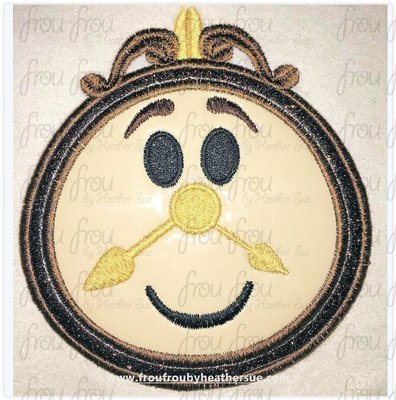 Coggs Clock Emoji Bella and Beasty machine embroidery design, multiple sizes including 2"-16"