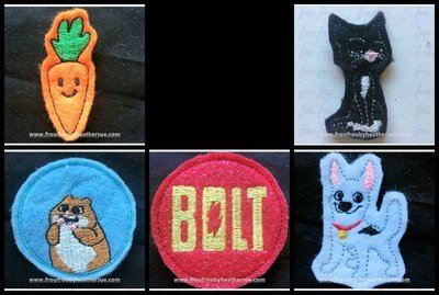 Clippie Boltz Superhero FIVE DESIGN SET Machine Embroidery In The Hoop Project 1.5, 2, 3, and 4 inch