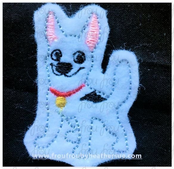 Clippie Boltz Dog Machine Embroidery In The Hoop Project 1.5, 2, 3, and 4 inch