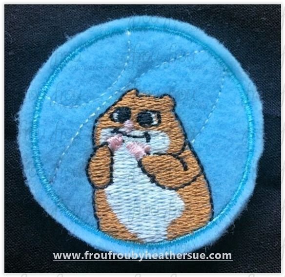 Clippie Hamster in Ball Boltz Machine Embroidery In The Hoop Project 1.5, 2, 3, and 4 inch