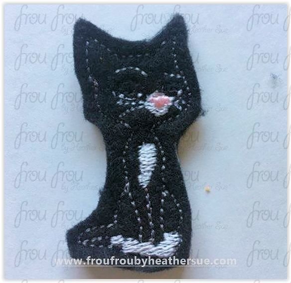 Clippie Mitt Cat Boltz Machine Embroidery In The Hoop Project 1.5, 2, 3, and 4 inch