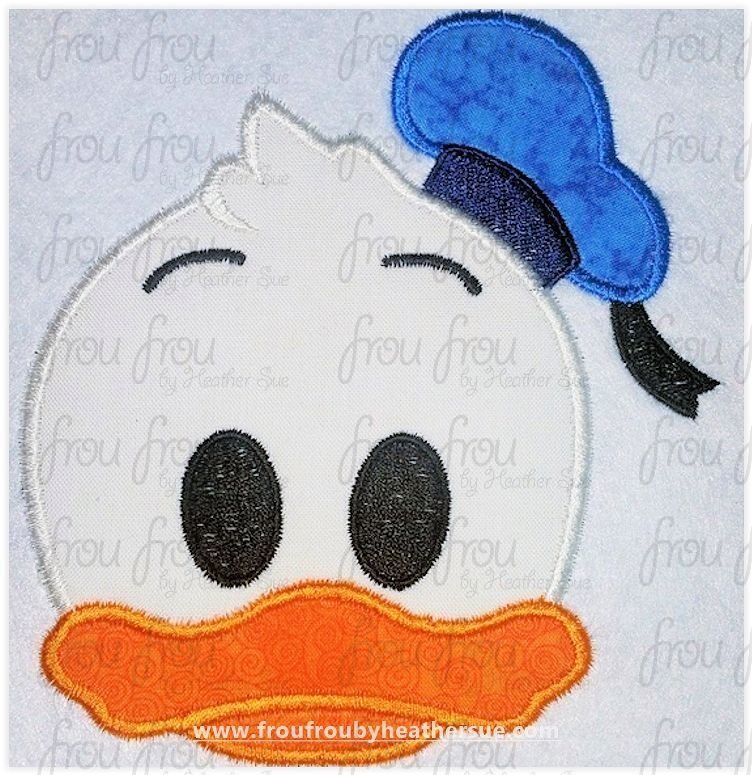Don Duck Emoji Machine embroidery design, multiple sizes including 2