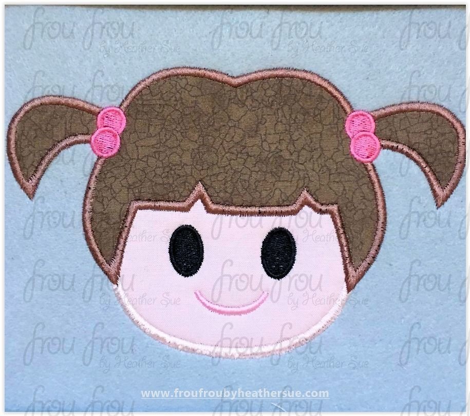 Boo Girl Monsters Emoji Movie machine embroidery design, multiple sizes including 2