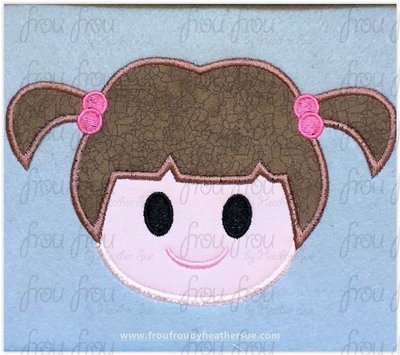 Boo Girl Monsters Emoji Movie machine embroidery design, multiple sizes including 2"-16"