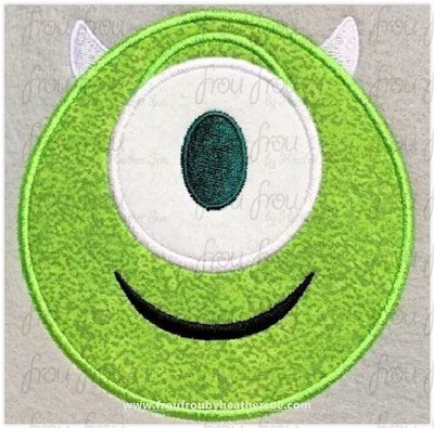 Michael Monsters Emoji Movie machine embroidery design, multiple sizes including 2